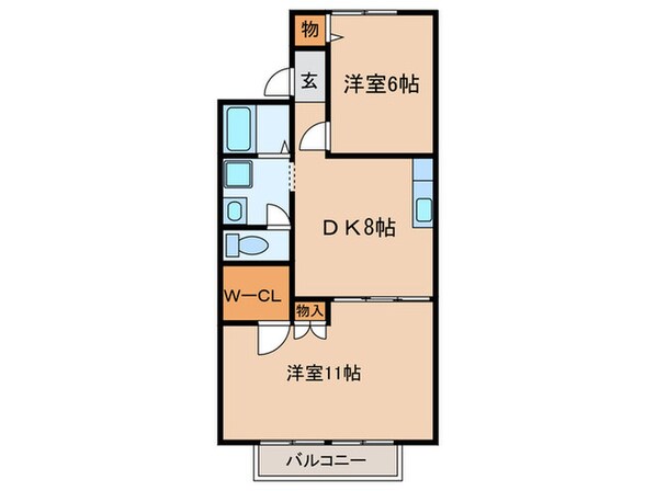 ブランニュー白山の物件間取画像